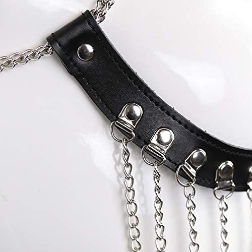 Black BDSM Bondage Leather Iron Chain Fun Clothing Fun Underwear Fun Supplies Women's Equipment Stage Performance Couple Toys