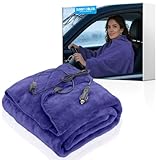Sunny color Wearable Car Electric Blanket 12 Volt Heated Blanket for Car Truck SUV Van with Controller 2 Heating Level Ideal for Camping, Traveling Machine Washable(59 x 43, Blue)