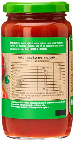 ORGÂNICO MOLHO DE TOMATE MANJERICÃO - 330g
