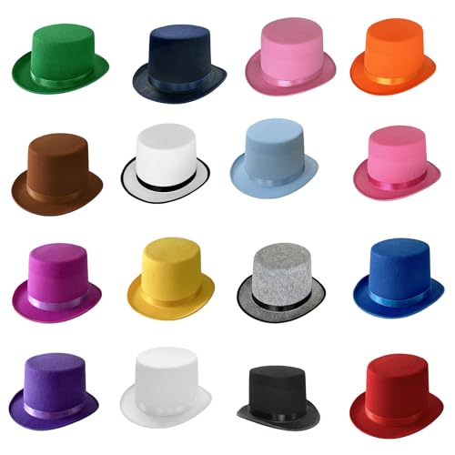 British Adult/Kids Flat Top Hat Prom Carnivals Party Costume Felt Magician Hat for Carnivals Show Party Lincoln top hat Magician Gentleman hat3
