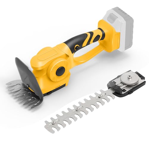 Tijeras para arbustos eléctricos, corte con borde inalámbrico, tijeras para césped, compatible con Dewalt, 18 V, 20 V, tijera escultura, setos y cortahierbas, 2 hojas tamaño setos para setos (sin