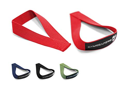 Image of Gymreapers Olympic Lifting Straps for Weightlifting, Snatch, Clean, Powerlifting, Strongman, Deadlifts - Durable Cotton with Reinforced Stitching (Pair) (Red)