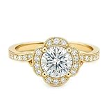 KnSam Anillo de boda de oro blanco de 9 K/14 K/18 K, con moissanita, par de anillos de oro blanco Au 375/585/750, talla 47-65, Oro amarillo 585 de 14 quilates, Moissanita