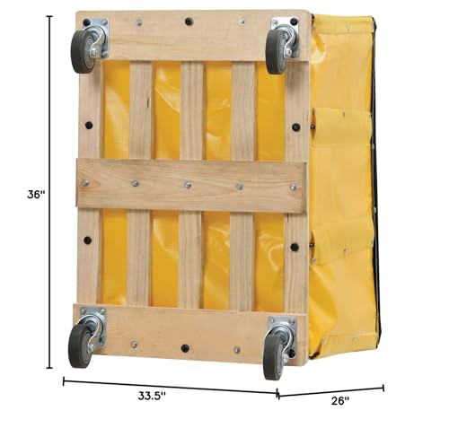 Carretilla comercial con cesta de vinilo amarillo 36x26x33.5 pulg miniatura 5