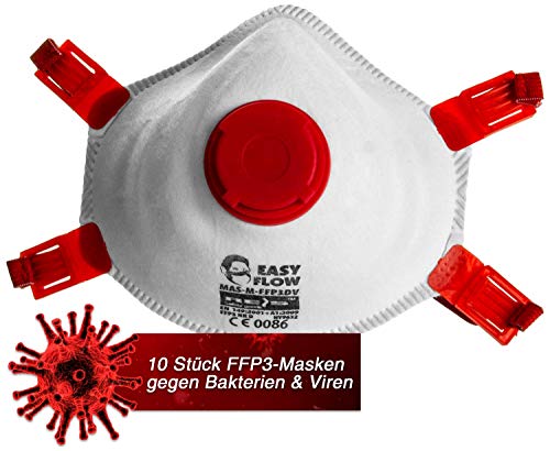 Preisvergleich Produktbild 10x Atemschutz Staubschutzmaske Maske mit Ventil FFP3