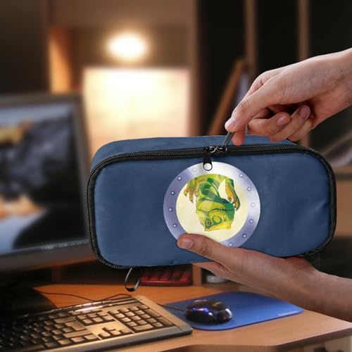 Image of Cartoon Dinosaur Boys Pencil Pouch for Kids Cool Large Pencil Case for 5-16 Years Children Pencil Bag with Double Zipper Pencil Box for Girls Adults Women Makeup Bag for Office