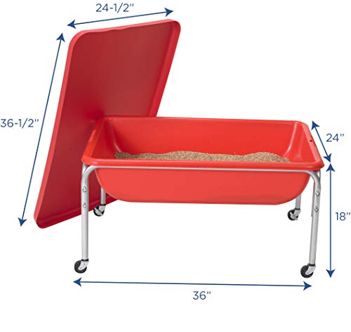 Children's Factory, 1135-18, Sensory Table & Lid Set, Preschool And Classroom Indoor - Outdoor Play Equipment, Kids Special Needs Activity, 18”H, Red #TOP2