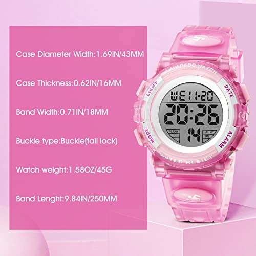 Image of Kids Watch,Boys Watch for 3-15 Year Old Boys,Digital Sport Outdoor Multifunctional Chronograph LED 50 M Waterproof Alarm Calendar Analog Watch for Children with Silicone Band,Kids Gift