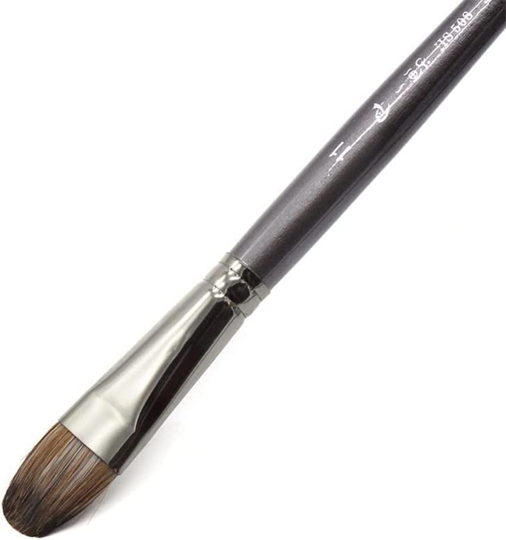Pinceles para Pintar, Juego de Pinceles, 6 Piezas/Juego de Herramientas Profesionales, Pincel para Pintura al óleo, Pincel de Dibujo, Pluma de Avellana para Pintura acrílica (Gris)