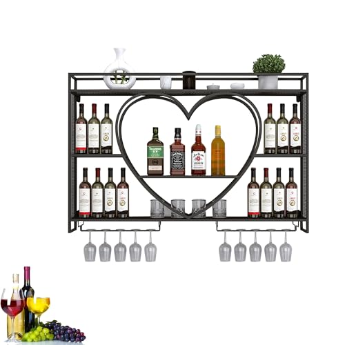 Étagère à vin murale haut de gamme avec lumière LED et présentoir de bouteilles