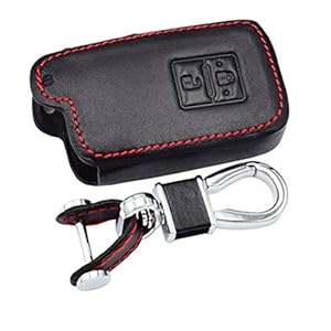 Happyit Lederen autosleutel hoesje afdekking sleutelhanger voor Toyota Auris Camry RAV4 Avalon Yaris Verso 2012-2019 2 toetsen