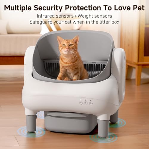 Hazrela Automatic Cat Litter Box, Open-Top, App Control, Safety Protection - 4