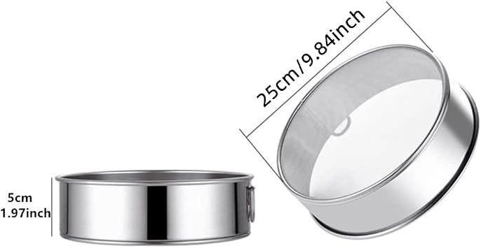 Flour Sifter Round Flour Sieve Strainer with 60 Mesh