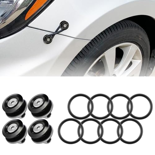 JDM Stoßstange Schnellverschlüsse Kit für vorne Stoßfänger und hinten Stoßfänger Schnellspanner (schwarz)