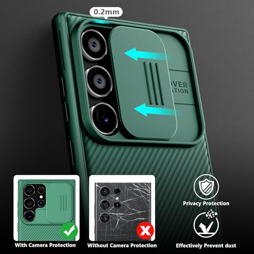Image of Nillkin for Samsung Galaxy S24 Ultra Case, Slide Camera Cover [Compatible with MagSafe] Military Grade Protection Shockproof Phone Case for Samsung Galaxy S24 Ultra 5G 6.8'' Green
