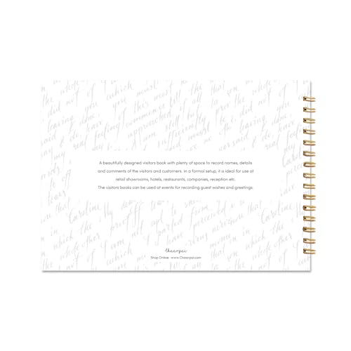 Image of Visitor Book - 8 x 12 Inches | Handwritten Pattern Wire Bound Guest Register for Hotels, Offices, Exhibitions & Business Use | Medium Size Visitor Log Book for Reception & Front Desk
