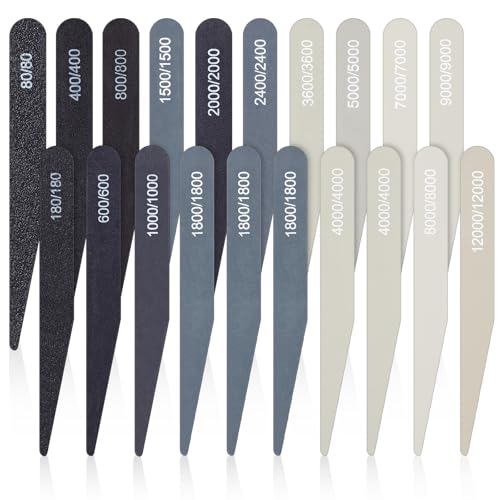 Honoson 20 Pcs Sanding Sticks Model, Low and High Grits, Stylish Style