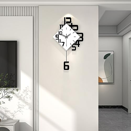 Horloge murale moderne en bois noir pour décoration de salon - 3
