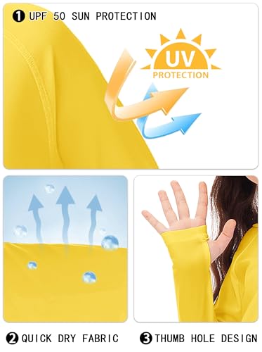 Image of Remimi Kids Sun Shirt Rash Guard Quick Dry Sun Protection Athletic Hoodie Hiking Shirts 3-12 Years