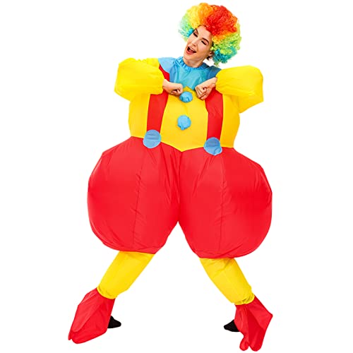 Arokibui Inflatable Clown Costume Adult Funny Blow Up Costume for Cosplay Party Christmas Halloween Unisex Yellow - Image 2