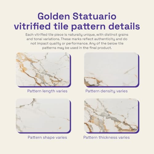 Image of Wakefit Mochi Dining Table - Golden Statuario - 6 Seater I Marble Finish I Vitrified Tile Top I Golden Statuario