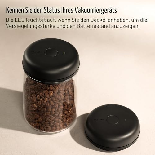 Fellow Atmos Elektrische Vakuum Kaffeedose Luftdicht, 1,2 L, Matt Schwarz – Ansicht 5