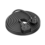 Heavy Duty Extension Lead Outdoor Extension Cord 5m Long Power Strip Black Cable Single Plug Socket 13 Amp For Garden