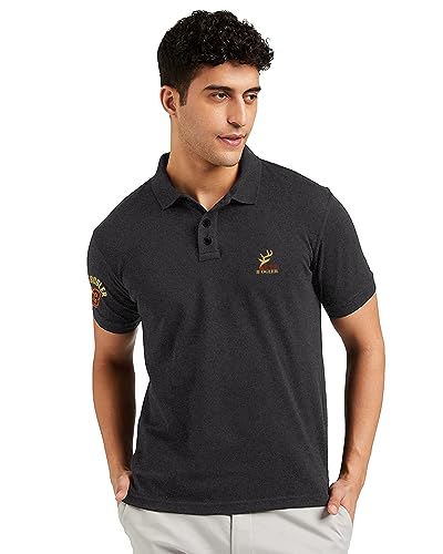 Image of EYEBOGLER Regular Fit Mens Polo Neck Half Sleeve Soild Casual Tshirt