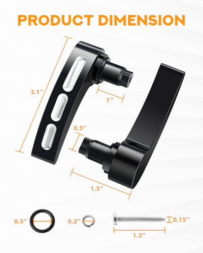 Kit de Pestillos PBYMT para Maletas Harley 2014-2024 Negro Cromo miniatura 6
