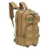 Mochila Tática Militar Impermeável Reforçada 30 litros com Patch Emborrachado - Tan/Caqui