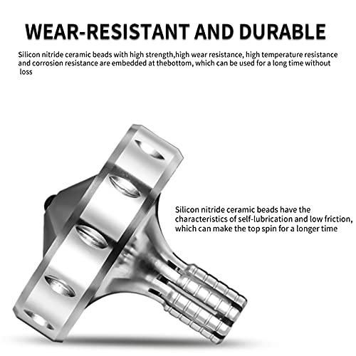 Image of Precision Metal Spinning Top, Long Lasting Spin Time and Perfect Balance, Skilled Adult Easily Exceed 10 Mins, Portable Stainless Steel EDC Office Desktop Game Toys (M, Silver)
