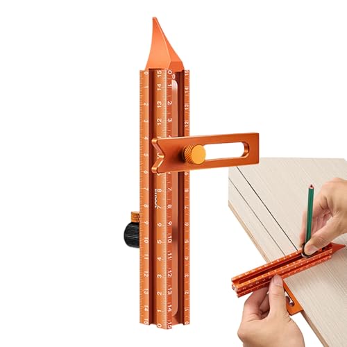 Regla De Medición Para Carpinteros,Guía De Escala Y Calibre De 4 Lados - Regla De Marcado De Metal,Para Cortes De Inglete, Instalación De Baldosas, Suelos, Carpintería, Construcción Y Trabajos