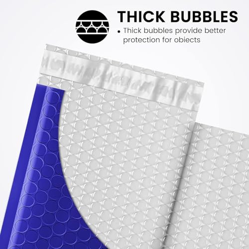 Image of Fuxury Bubble Mailers 4x8 inch 200 Pack Waterproof Padded Envelopes Self Seal Bubble Envelopes Padded Mailers for Small Business Envelope Mailers Usable Size 4x7 Royal Blue