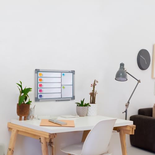 Quadro Planner Soft Colors Silver Moldura MDF Revestido na cor Aluminio STALO, 40x30