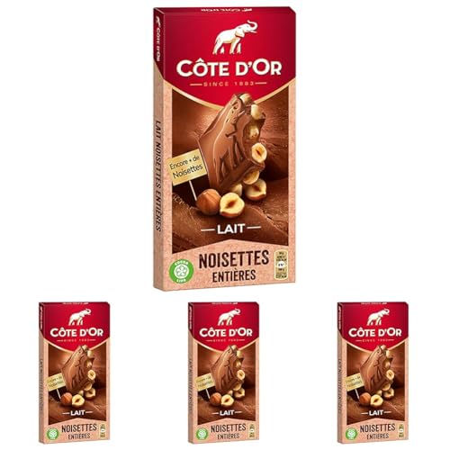 Côte d’Or Bloc Lait Noisette, 180g (Lot de 4)