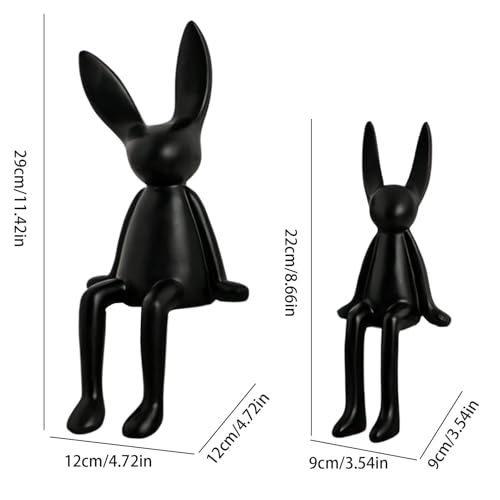 Decoración de Pascua para mesa: 2 figuras de conejo de cerámica Bexdug 6