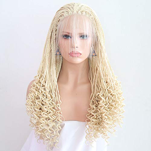 Party Queen Platinum Blonde Braided Wigs with Baby Hair