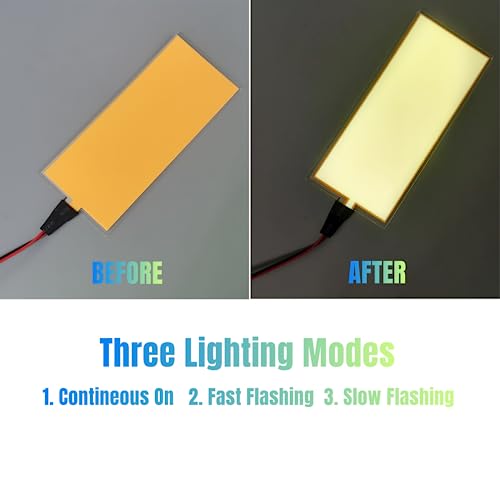 Image of Electroluminescent (EL) Panel Light, DIY EL Backlight Cuttable Paper Lamp for Holiday Decoration /Cosplay /Warning,Yellow (12cmx5cm)-1PCS