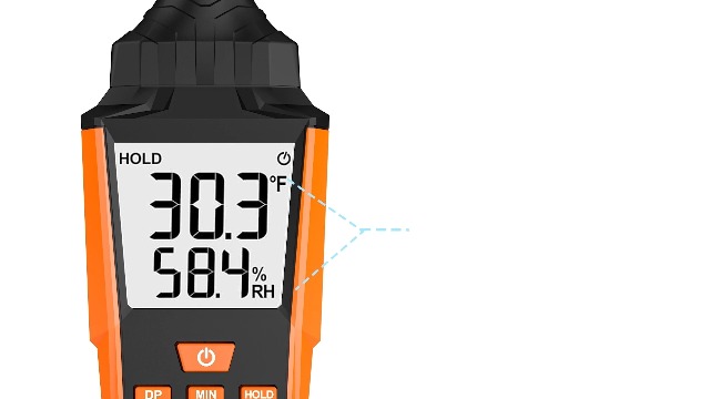Image of Temperature Humidity Meter, High Precision Digital Hygrometer with Ambient, Dew Point, Wet Bulb Temperature for Indoor Outdoor, Thermometer with Min /Max, Data Hold, LCD Backlight, TH11