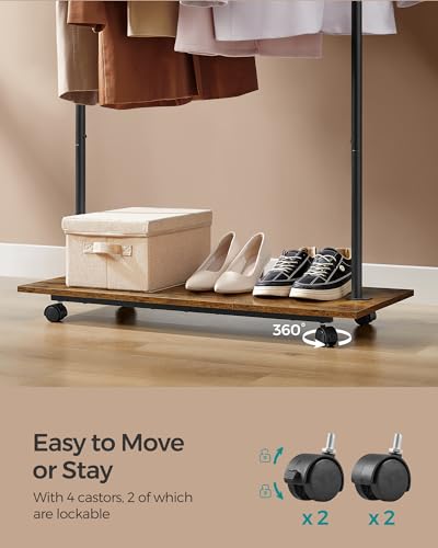 Prime Members: SONGMICS 38.8" Metal Garment Rack w/ Shelf & Wheels (Black) - image 8
