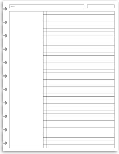 Eleven Discs Letter To Do List Sheets, Premium Heavyweight Discbound Notebook Paper Refills