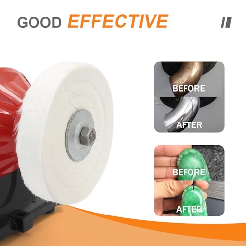 Image of SCOTTCHEN Buffing Polishing Wheel 8 inch x 5 /8 inch Arbor x 70Ply White Fine Cotton for Bench Grinder - 1 PCS