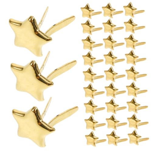 ERINGOGO DIY Craft Rivets 100pcs Delicate Brass Brads Mini Rivets for Decorative Projects Clothing Bag Embellishments