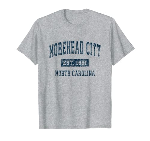 Morehead City North Carolina NC Vintage Sports Design Azul marino Camiseta