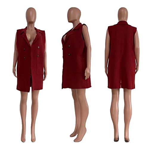 Image of Women's Casual Sleeveless Long Sweater Vest Open Front Cardigan Waistcoat