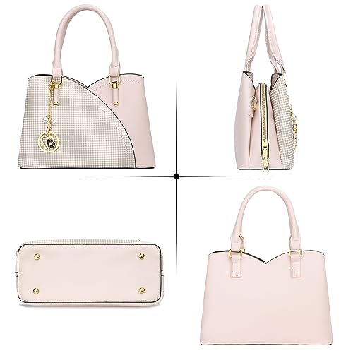 Image of KKXIU Triple Compartments Purses and Handbags for Women Fashion Ladies Satchel Shoulder Top Handle Bag