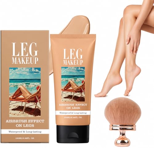Body Coverage Perfector Waterproof Leg Makeup Tattoo Cover Up Cream Full Coverage Foundation with Large Brush for Daily Wear