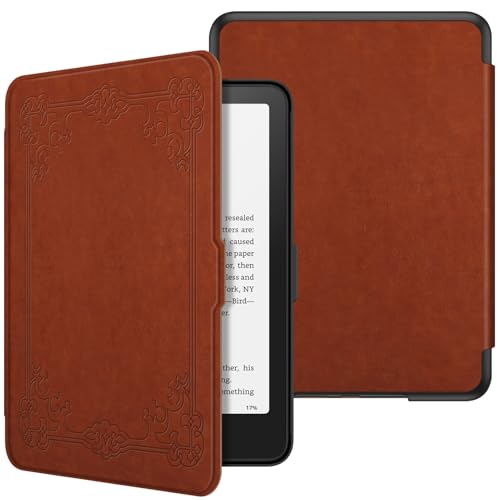 Image of Fintie Case for 7 inch All-New Kindle Paperwhite (12th Generation, 2024) and Kindle Colorsoft Signature Edition - Slim Lightweight Shell PU Leather Protective Cover with Auto Sleep /Wake, Vintage Brown