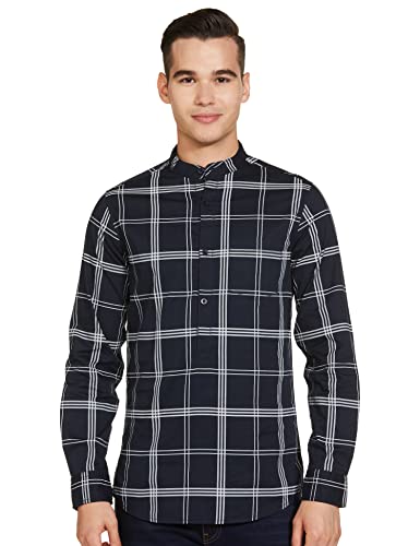 Amazon Brand - Symbol Men's Checks Regular Casual Shirt (SY-S22-CS-04_Navy-Window chk M) Amazon Brand - Symbol Men's Checks Regular Casual Shirt (SY-S22-CS-04_Navy-Window chk M)
