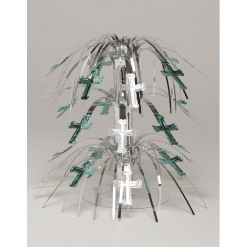 Creative Converting Cross Cascade Centerpiece, Blue And Silver